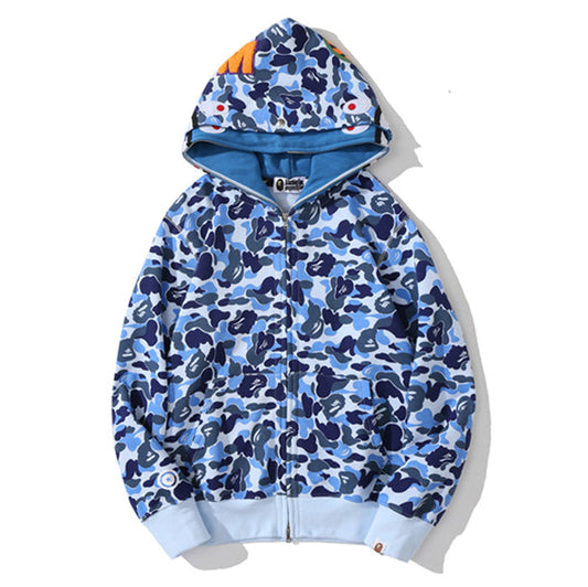 BAPE ダブルハット ビッグABCカモ シャークフーディー
