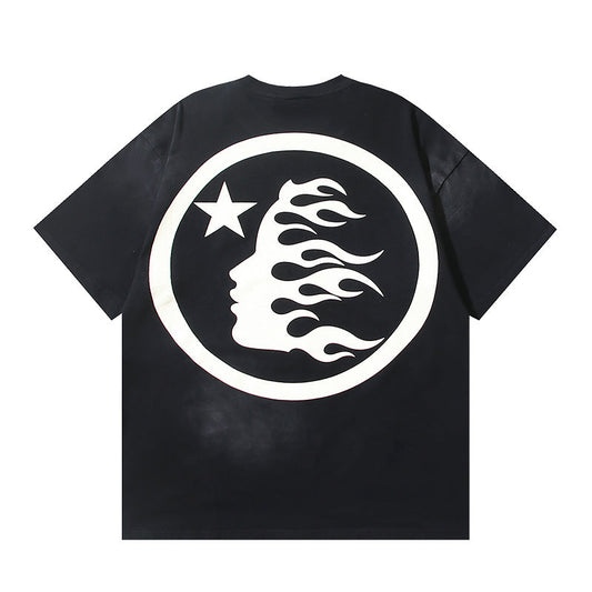 HellstarクラシックブラックTシャツ（ホワイトロゴ）